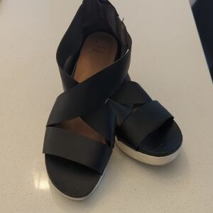 A New Day Black Slip-On Sandals with Minimalist Design